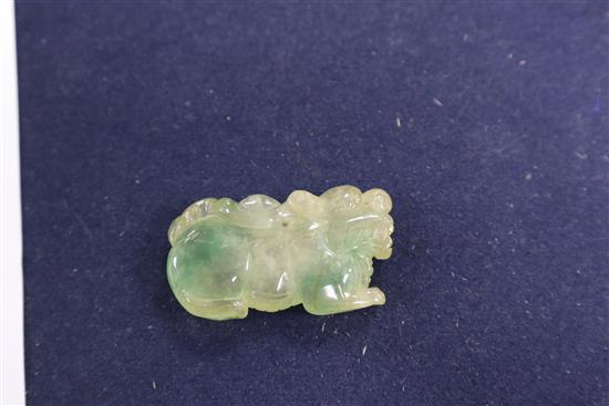 A Chinese jadeite carving of a lion dog 6cm